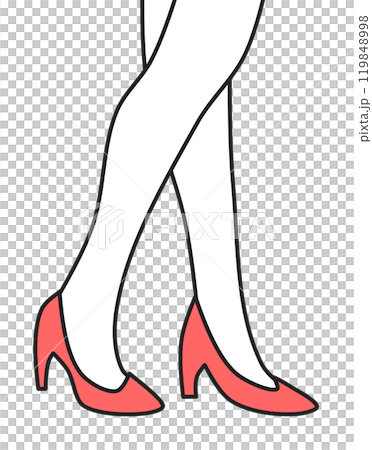 綺麗でセクシーな女性がハイヒールを履いて歩くイラスト 綺麗でセクシーな女性がハイヒールを履いて歩くイラスト 119848998
