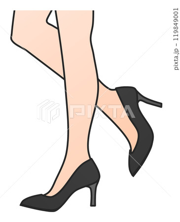 綺麗でセクシーな女性がハイヒールを履いて歩くイラスト 綺麗でセクシーな女性がハイヒールを履いて歩くイラスト 119849001