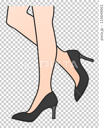 An illustration of a beautiful and sexy woman walking in high heels 119849001