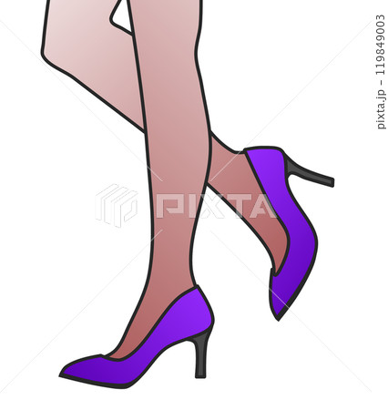 綺麗でセクシーな女性がハイヒールを履いて歩くイラスト 綺麗でセクシーな女性がハイヒールを履いて歩くイラスト 119849003