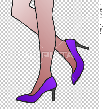 綺麗でセクシーな女性がハイヒールを履いて歩くイラスト 綺麗でセクシーな女性がハイヒールを履いて歩くイラスト 119849003