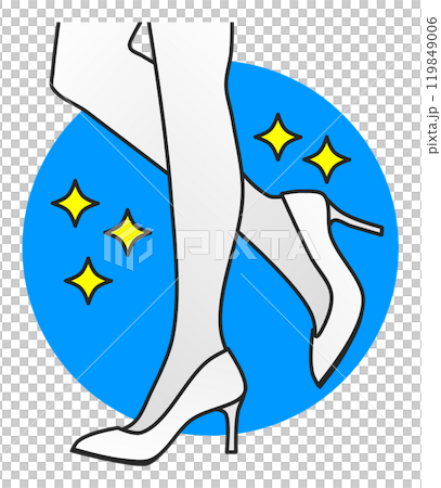 An illustration of a beautiful and sexy woman walking in high heels 119849006