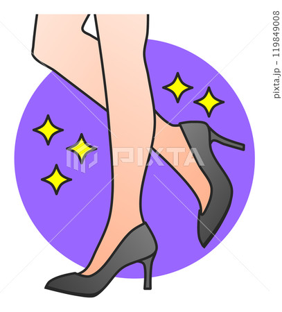 綺麗でセクシーな女性がハイヒールを履いて歩くイラスト 119849008