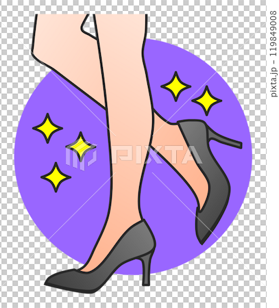 綺麗でセクシーな女性がハイヒールを履いて歩くイラスト 119849008