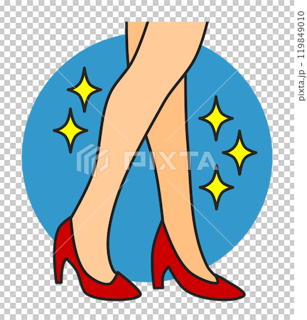 An illustration of a beautiful and sexy woman walking in high heels An illustration of a beautiful and sexy woman walking in high heels 119849010