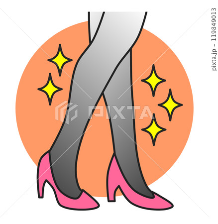 綺麗でセクシーな女性がハイヒールを履いて歩くイラスト 綺麗でセクシーな女性がハイヒールを履いて歩くイラスト 119849013