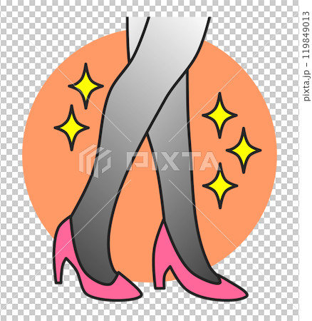 綺麗でセクシーな女性がハイヒールを履いて歩くイラスト 綺麗でセクシーな女性がハイヒールを履いて歩くイラスト 119849013