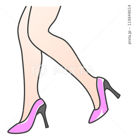 綺麗でセクシーな女性がハイヒールを履いて歩くイラスト 綺麗でセクシーな女性がハイヒールを履いて歩くイラスト 119849014