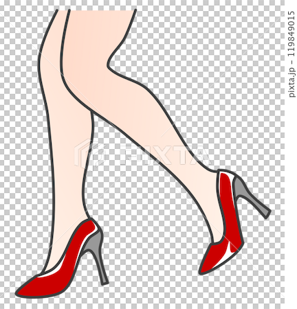An illustration of a beautiful and sexy woman walking in high heels An illustration of a beautiful and sexy woman walking in high heels 119849015