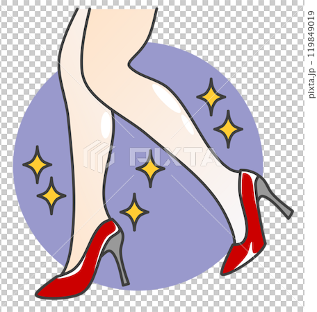 綺麗でセクシーな女性がハイヒールを履いて歩くイラスト 綺麗でセクシーな女性がハイヒールを履いて歩くイラスト 119849019