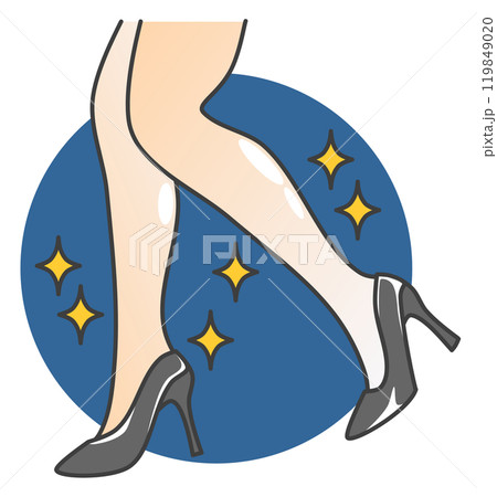 綺麗でセクシーな女性がハイヒールを履いて歩くイラスト 綺麗でセクシーな女性がハイヒールを履いて歩くイラスト 119849020