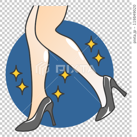 綺麗でセクシーな女性がハイヒールを履いて歩くイラスト 綺麗でセクシーな女性がハイヒールを履いて歩くイラスト 119849020