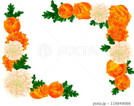 オレンジバラフレーム 119849066