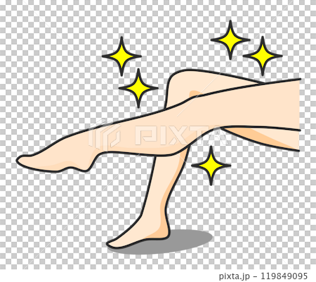 エステやスキンケアで健康的で綺麗な女性の美脚イラスト 119849095