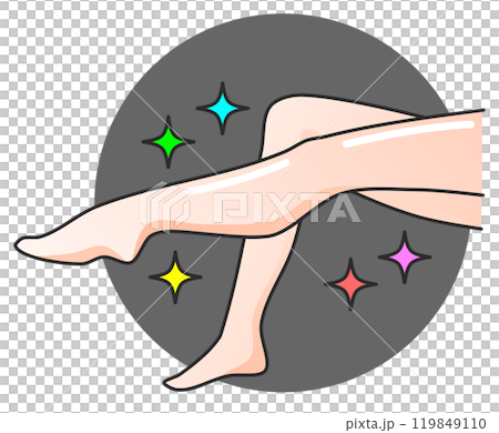 Illustration of healthy and beautiful female legs with beauty treatments and skin care 119849110