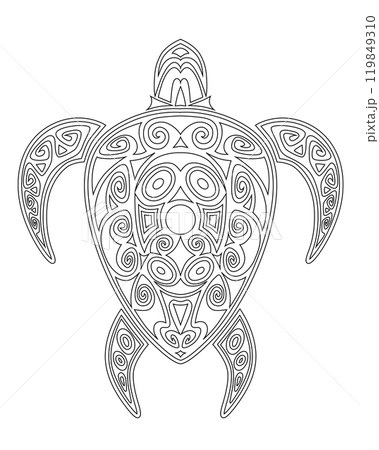 Drawing zentangle turtle for coloring page, shirt design, logo, tattoo and decoration. 119849310