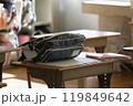 metal desk japanese classroom 119849642