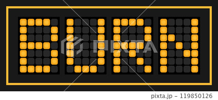 Orange color led banner in word burn on black background 119850126