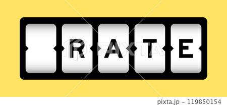 Black color in word rate on slot banner with yellow color background Black color in word rate on slot banner with yellow color background 119850154
