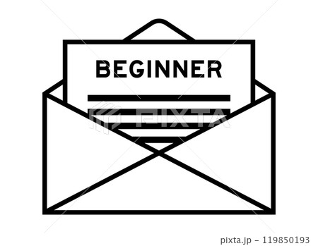 Envelope and letter sign with word beginner as the headline 119850193