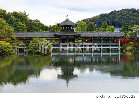 美しく佇む秋の平安神宮神苑 泰平閣 美しく佇む秋の平安神宮神苑 泰平閣 119850325