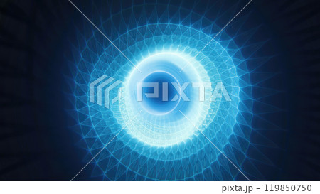 A glowing blue vortex with geometric wireframe patterns converging toward the center, creating a futuristic and digital abstract tunnel tech sci-fi effect A glowing blue vortex with geometric wireframe patterns converging toward the center, creating a futuristic and digital abstract tunnel tech sci-fi effect 119850750