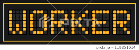 Orange color led banner in word worker on black background 119851014