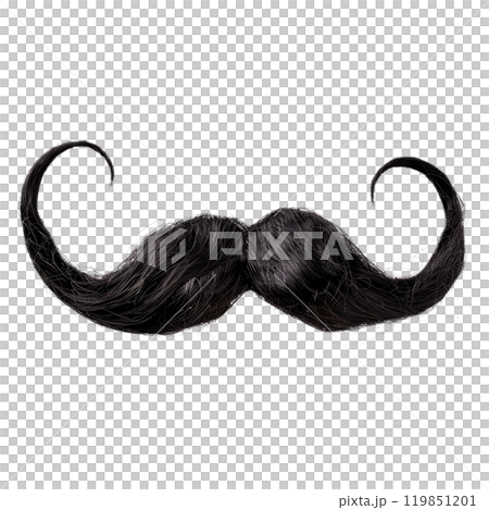 Black Mustache Prop for Costume and Fashion. Moustache Illustration On Isolated Background Black Mustache Prop for Costume and Fashion. Moustache Illustration On Isolated Background 119851201