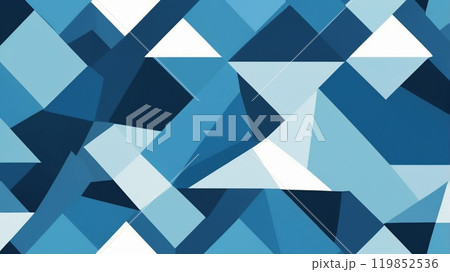 青と白の幾何学模様の壁紙 119852536