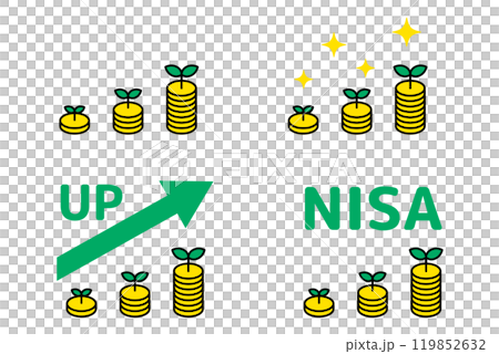 増える資産のイメージ　セット 119852632