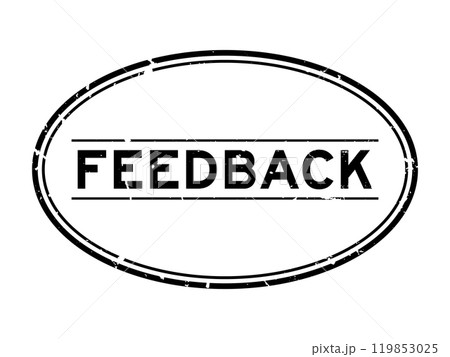 Grunge black feedback word oval rubber seal stamp on white background 119853025