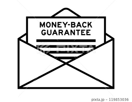 Envelope and letter sign with word money back guarantee as the headline 119853036