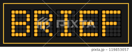 Orange color led banner in word brief on black background 119853057