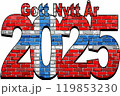 Happy New Year 2025 with Norway flag inside 119853230