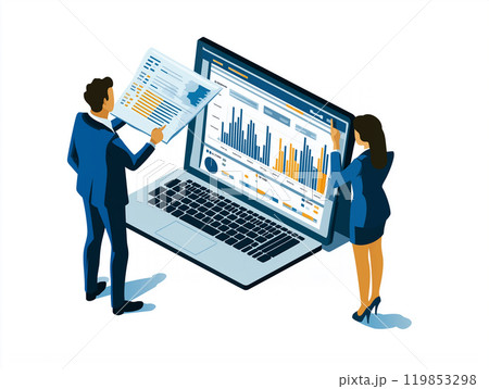 ビジネスイメージ,ファイナンシャルグラフと人々 119853298