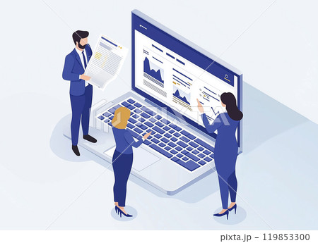 ビジネスイメージ,ファイナンシャルグラフと人々 119853300