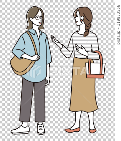 立ち話をしている女性 119853556