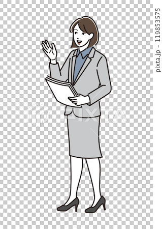 Young female employee holding a binder Young female employee holding a binder 119853575