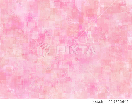塗りムラのある四角が重なるピンクの背景 119853642