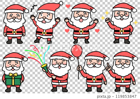 かわいいサンタクロースのイラストセット 119853847