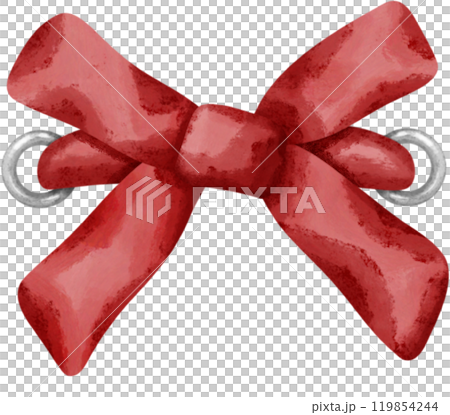 Coquette red ribbon bow 119854244
