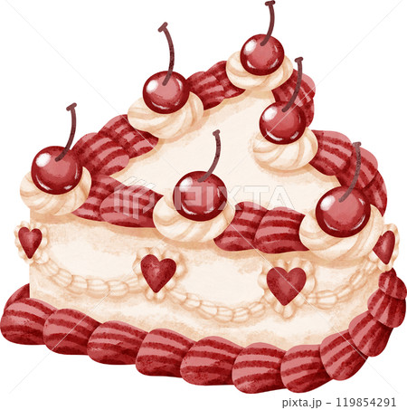 Coquette red cherry cake 119854291