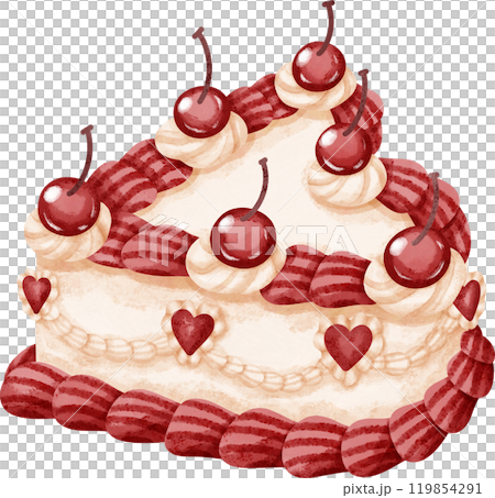 Coquette red cherry cake 119854291