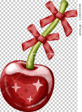 Coquette cherry with red bow 119854349