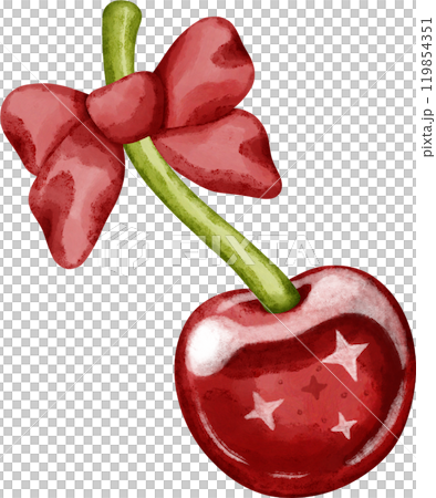 Coquette cherry with red bow Coquette cherry with red bow 119854351