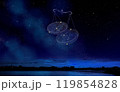 夜空に浮かぶ天秤座（星座イラスト） 119854828