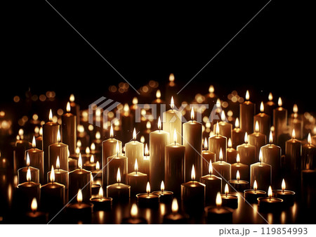 幻想的な無数のロウソクの灯りのイラスト素材 [119854993] - PIXTA