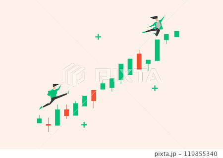 business person trading success growing growth market investment finance concept. business happy professional profit bullish graph stock market chart investor economy work vector. 119855340