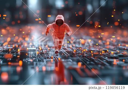 Futuristic Runner in Urban Environment Futuristic Runner in Urban Environment 119856119