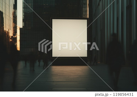 Modern Blank Billboard in Urban Architecture Setting 119856431